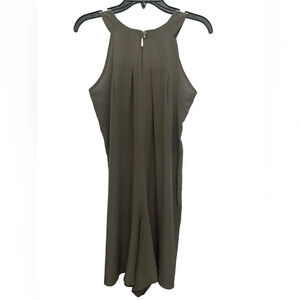 Adele Fado Silk Romper Size 42 Pleated Top Keyhole Halter Neck Made In Italy